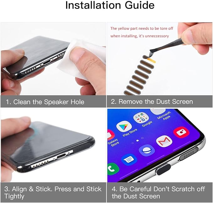 5PACK USB C Dust Plug Type C Port Cover for iPhone 17/16/15 Pro Max Plus Speaker Mesh Cover Protector for iPhone 16/15, Samsung Galaxy S25 S24 S23 S22 S21, MacBook, USB C Port Dustproof Adhesive Cover