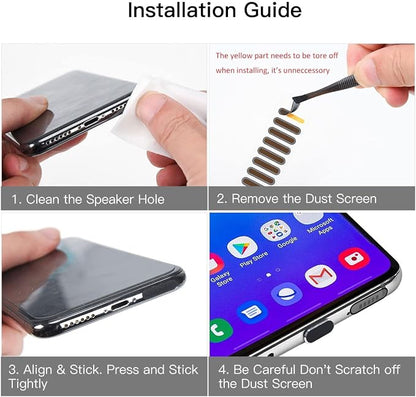 5PACK USB C Dust Plug Type C Port Cover for iPhone 17/16/15 Pro Max Plus Speaker Mesh Cover Protector for iPhone 16/15, Samsung Galaxy S25 S24 S23 S22 S21, MacBook, USB C Port Dustproof Adhesive Cover
