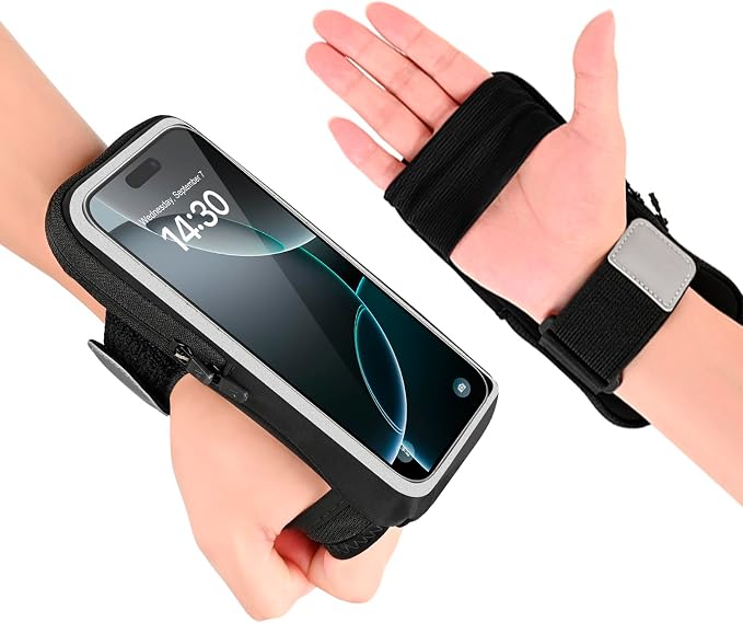 Phone Holder for Running, Wristbands Frearm Band Up to 6.9″, Cell Phone Armband for iPhone 16 15 14 13 12 11 Pro Max XS XR X Plus Galaxy Pixel, Workout Running Gear Essentials Fitness