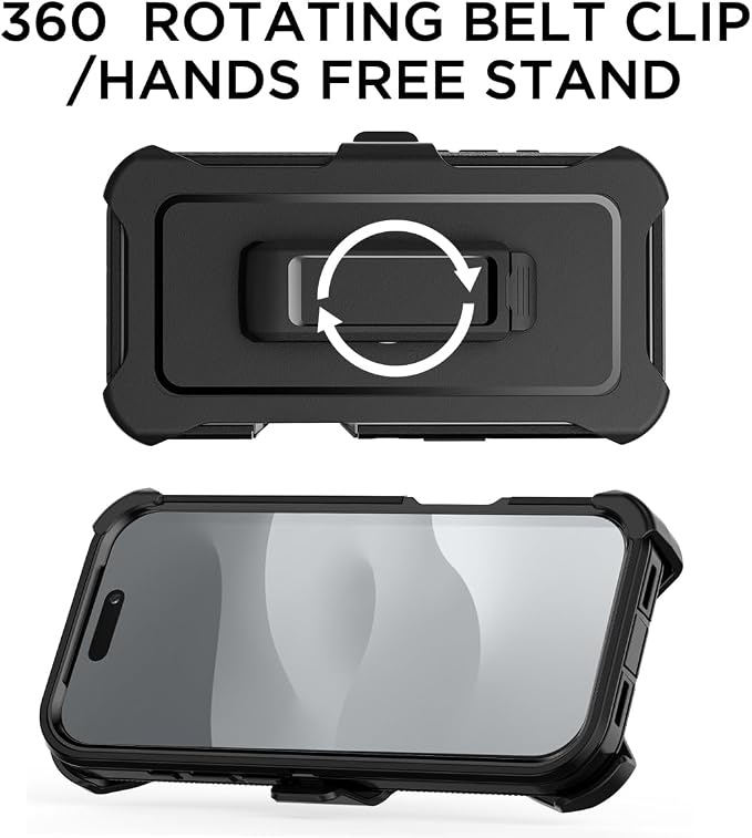 AICase for iPhone 17 Case+Belt-Clip Holster 6.3",Heavy Duty Drop Protection Full Body Rugged Shockproof/Drop Proof/DustProof Military Grade Tough Durable Cover for iPhone 17 2025_BG023