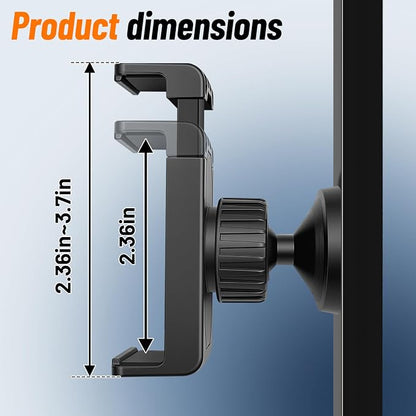 Gym Phone Holder 360 Rotation Golf Cart Phone Mount Magnet Phone Holder for Gym Fit 4.7-7 Inch Smartphone Gym Accessories for Women Men (Square clamp Head Single Magnetic Suction Type)