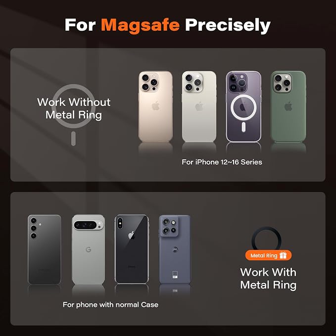A2C All-Metal Gym Magnetic Phone Holder for MagSafe,High-End Workout Essentials for Men Women,[Dual N54 Magnet] Portable Phone Mount Gym Accessories Compatible with iPhone 17 16 15 14 13 12 (Gray)