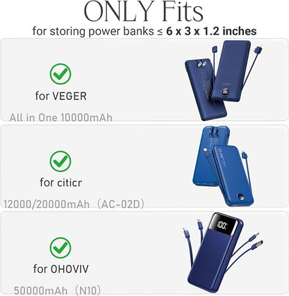Case for VEGER All in One 10000mAh (V1115)/ citicr 12000mAh 20000mAh (AC-02D)/ OHOVIV 50000mAh (N10) Portable Charger Power Bank - Hard Travel Carrying Storage Bag (Blue)