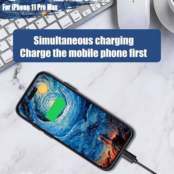 [Upgraded Battery Case for iPhone 11 Pro Max, 6000mAh Rechargeable Extended Battery Charging Charger Case, Add 110% Extra Juice (6.5 Inches) Black