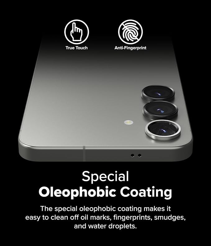 Ringke Camera Lens Frame Glass [Individual Lens Covers] Compatible with Samsung Galaxy S25 Camera Lens Protector, Tempered Glass Covers and Aluminum Alloy Frames - 2 Pack