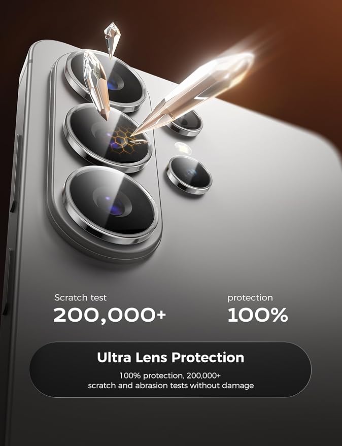 MAGIC JOHN for Samsung Galaxy S26 Ultra Camera Lens Screen Protector [Alignment Kit&1:1 Invisible Fit] 9H Aerospace Tempered Glass, Ultra HD, Metal Individual Ring, Set of 2,Clear