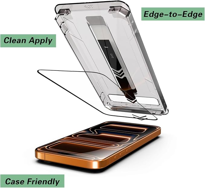 Screen Protector for iPhone 17 Pro (2 Pack) + Camera Lens Protector – Tempered Glass with Easy Install Alignment Frame, HD Clear, Bubble-Free, Case Friendly – Compatexx