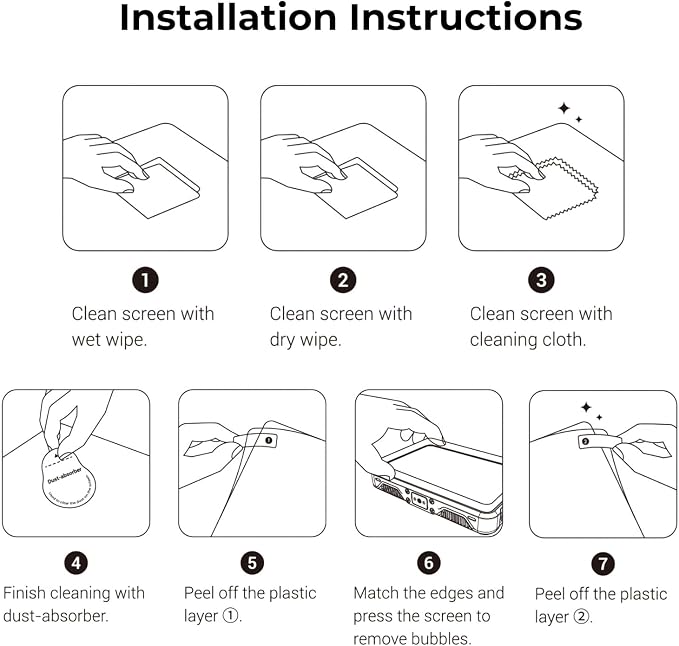 SMALLRIG 3 Pack Screen Protector, Tempered Glass Screen Protector for DJI Osmo Nano, Ultra-thin and Hardness with Cleaning Tool and Filter Cloth