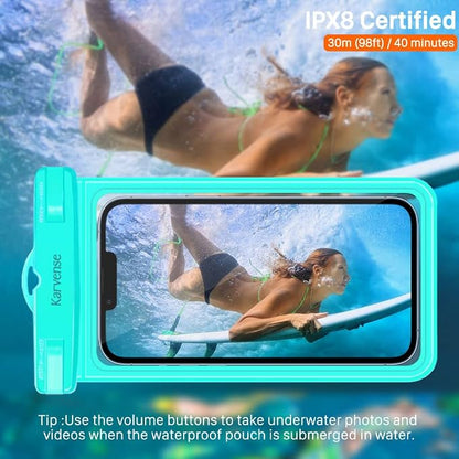Waterproof Phone Pouch/Case, 2 Pack Waterproof Phone Holder/Bag for iPhone 15 14 13 12 11 Pro Max, Samsung Galaxy, Pixel, Universal Cell Phone Dry Bag for Travel, Beach, Shower, Kayaking, Snorkeling