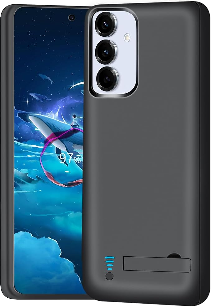 [Upgraded Battery Case for Samsung Galaxy S25+ / S24+, 5000mAh Rechargeable Extended Battery Charging Charger Case, Add 100% Extra Juice (6.7 Inches) Black