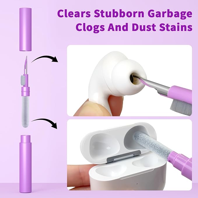 Cleaner Kit for Airpod, Earbud Cleaning Putty, Cleaning Kit Compatible with Airpods iPhone, fits Earbud Phone Ear Wax Dirt, Cleaning with Putty, Cleaning Pen, Microfiber Cleaning Cloth & Brushes