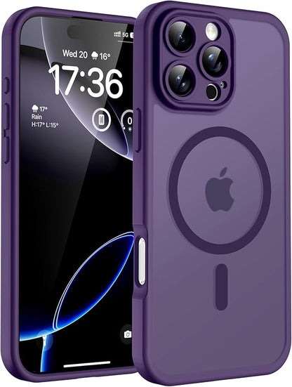 TOCOL for Phone 16 Pro Case, Compatible with Magsafe Charger, Full Camera Protection, Drop Protection, Translucent Matte Phone Case for iPhone 16 Pro 6.3 inch (Midnight Purple)