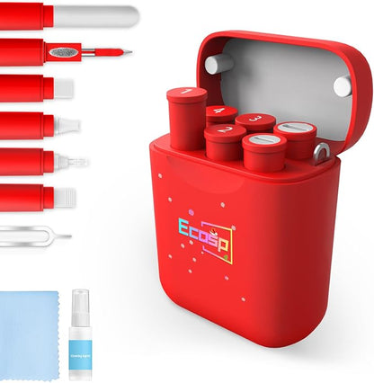 Cleaner Kit for AirPod,Multi-Tool iPhone Cleaning Kit,Cell Phone Cleaning Repair & Recovery for iPhone & iPad(Type C) Charging Port,Lightning Cables&Connectors,Easy to Store & Carry Design,Red