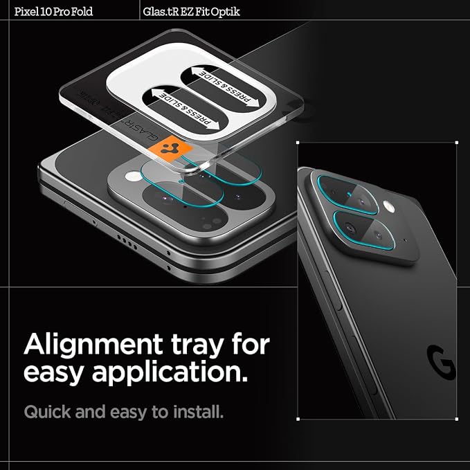 Spigen Camera Lens Screen Protector [Glas.tR EZ Fit Optik] Designed for Pixel 10 Pro Fold [Case Friendly] - 2 Pack