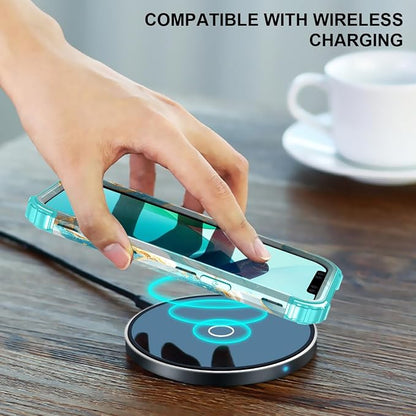 Hocase for iPhone 14 Plus Case, Heavy Duty Shockproof Protection Soft Silicone Rubber+Hard Plastic Bumpers Hybrid Protective Case for iPhone 14 Plus 6.7" 2022 - Teal