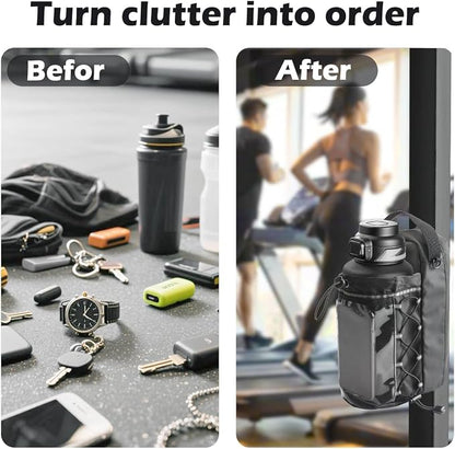 Magnetic Gym Bag for Men Women, Magnetic Gym Water Bottle Bag/Holder with Clear Phone Pouch, Built-in 5 Magnets, Fitness Gym Gifts, Gym Accessories