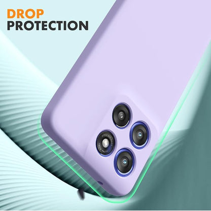 Case for Motorola Moto G Stylus 5G 2025, 2 Pack Tempered Glass Screen Protectors, Soft TPU Liquid Silicone Shockproof Gel Case-Light Lilac