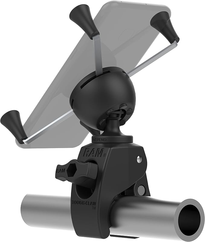 RAM MOUNTS X-Grip Large Phone Mount with RAM Snap-Link Tough-Claw RAM-HOL-UN10-400U for Motorcycle, ATV/UTV, Bike