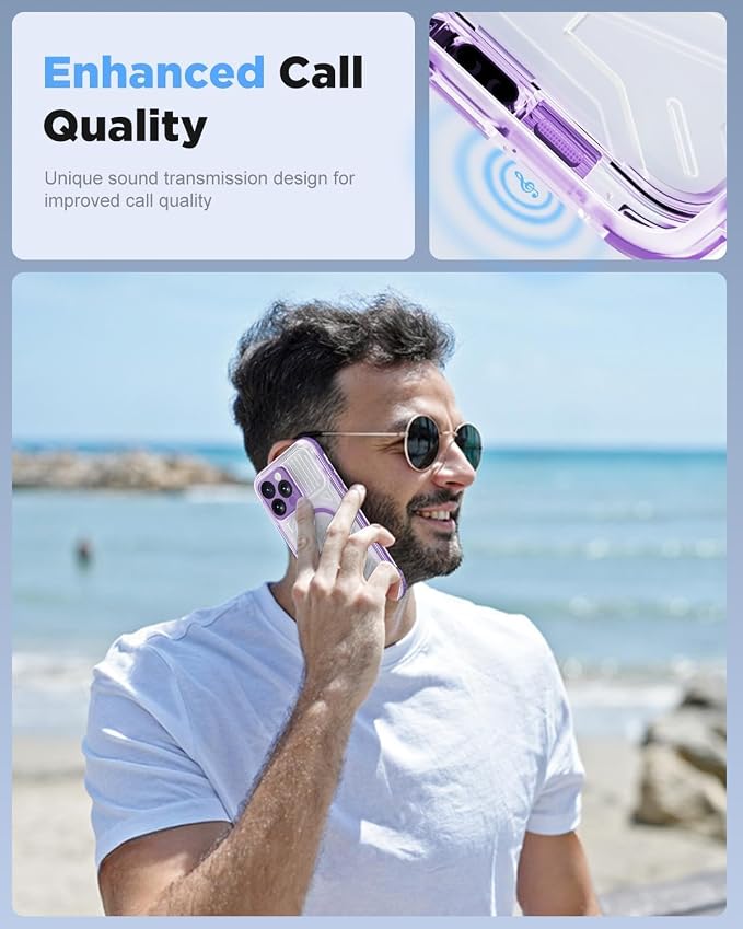 for iPhone 16 Pro Max Waterproof Case with Magsafe, Built-in [Camera & Screen Protector] [Lanyard], IP68 Water Proof Full Body Dustproof Heavy Duty Frosted Protective Phone Cover, 6.9" Purple
