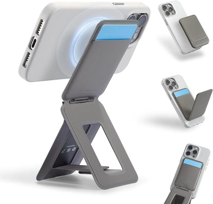 MOFT Phone Tripod Wallet, 3 in 1 Phone Stand Wallet, NFC-Supported Magnetic Phone Stand, MOVAS Vegan Leather Adjustable Card Holder, Taupe