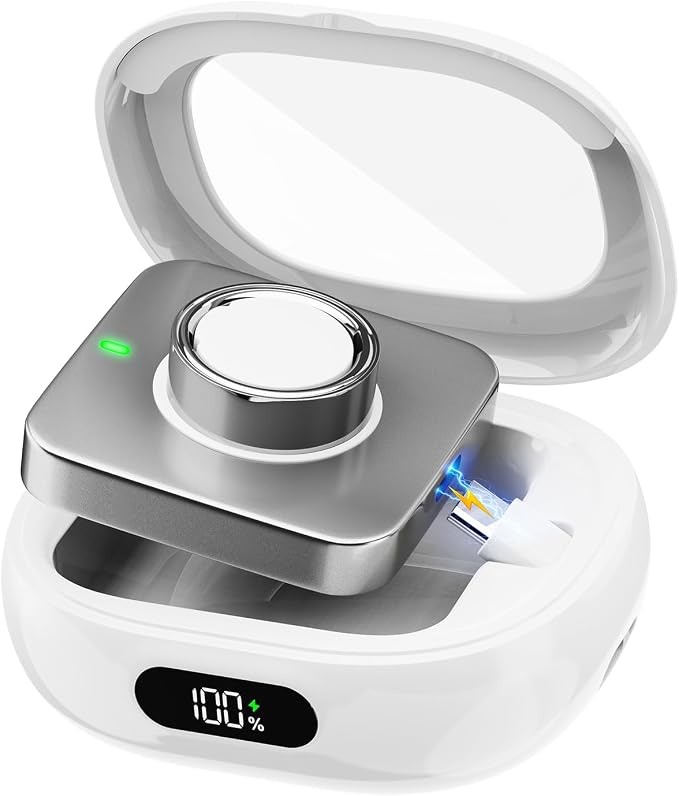 Wireless Charging Case Compatible with Ou-ra Ring Gen 4 & 3 Charger, 2000mAh Portable Charging Case with LED Display for Fitness & Travel, 30-Day Runtime (Official Charger Not Included) White