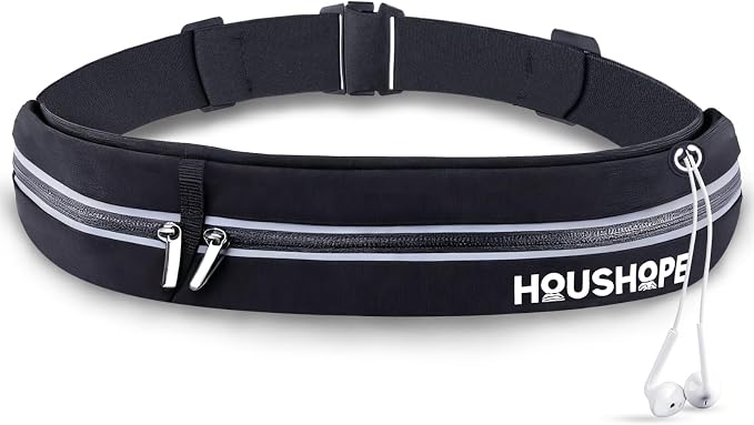 Slim Running Belt Fanny Pack, Reflective Runner Pouch Belt, Waist Pack Bag for Men & Women, Sport, Outdoors, Workout, Running, Fitness, Phone Holder, Cycling, Hiking