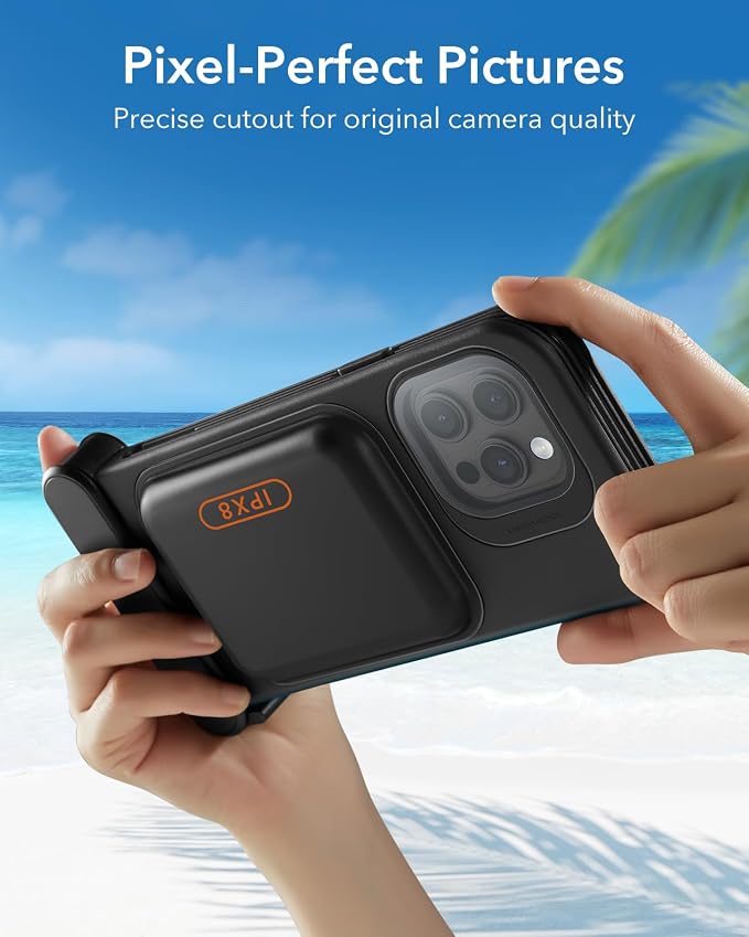 ESR Waterproof Phone Pouch for iPhone 15 Pro Max /14 Pro Max, Underwater Touch Sensitivity, IPX8 Floating Waterproof Cellphone Case with Lanyard, Dry Bag for Snorkeling, Black