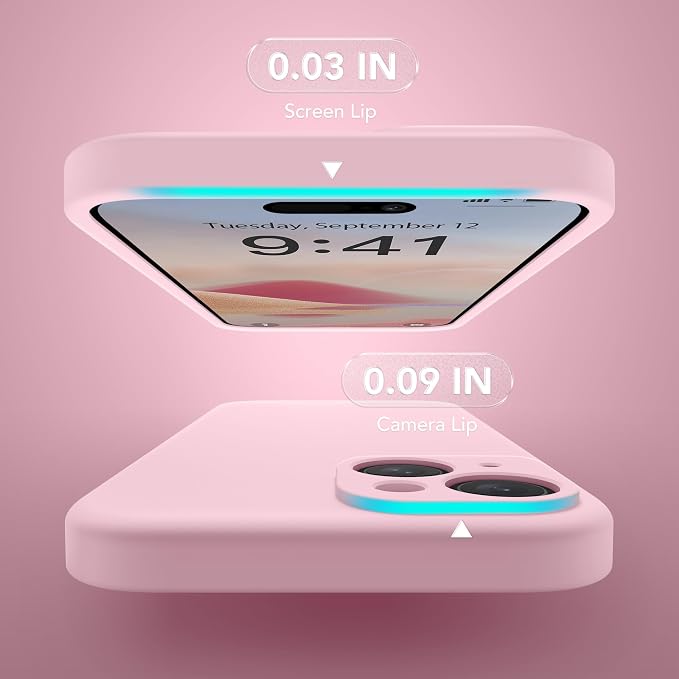 Magnetic for iPhone 13 Case, Compatible with MagSafe, [Full Camera Protection][Screen Protector] Silicone Shockproof Protective Phone Case for iPhone 13 6.1", Chalk Pink
