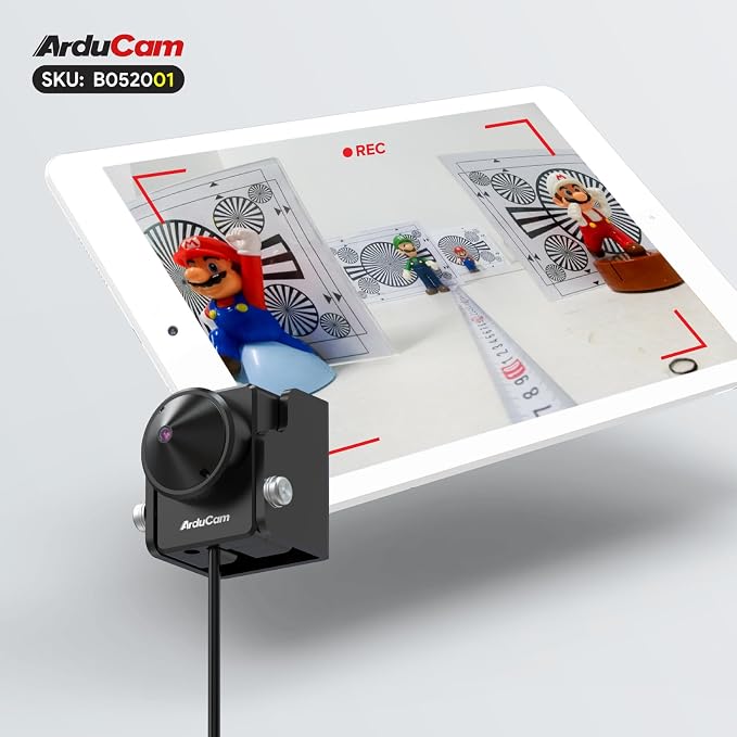 Arducam 2MP Webcam, Low Light USB Camera with Holder, USB Webcam for PC, Laptop, Smartphone, Supports Windows XP/7/8/10, Linux, Mac OS