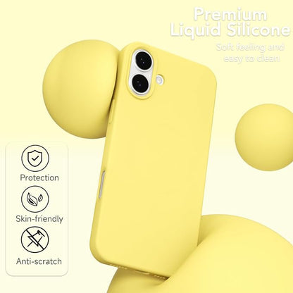 for iPhone 17 Case Silicone Compatible with Magsafe Case, Ultra Slim Thin Magnetic Phone Cases Mag Safe, Cute Soft Rubber Gel TPU Matte Plain Wireless Charging Cover for Women, Yellow