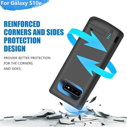 Battery Case for Samsung Galaxy S10e, 5000mAh Rechargeable Extended Battery Charging Case, Adds 1.2X Extra Juice (5.8 Inches) Black