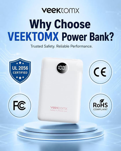 Portable Charger 10000mAh, Ultra Slim Power Bank Fast Charging with Attached USB C Cable, Travel Essential Phone Power Bank Battery Pack for iPhone 17/16/15/14 Samsung S25 Google etc, White