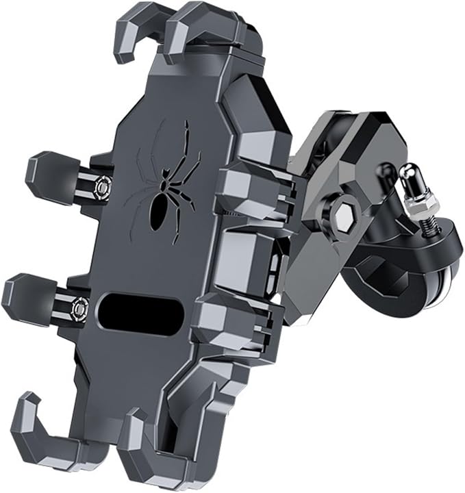 Motorcycle Phone Mount Holder - [Dual Dampener] [Anti Shake] Motorcycle Cell Phone Mounts,Adjustable Bike Phone Holder, Fit for iPhone Samsung LG Google All 4.7-7.2" Phones,Black