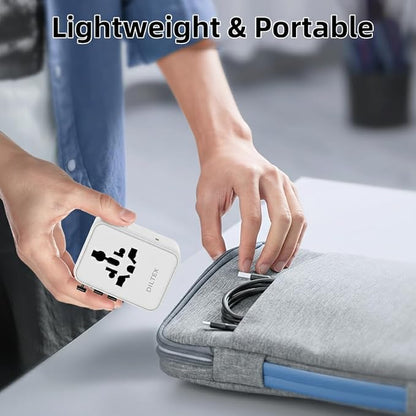45W Universal Travel Adapter with Multi USB-A & C Ports - All in One Travel Adapter for Charging in Hotels Airports & Cruises- Plug Adapter Safe for Phones & Cameras- Reliable Choice for Daily Travel