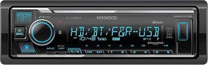 KENWOOD KMM-X705 Media Receiver with Bluetooth, Alexa Built-in, HD Radio, Front USB, SiriusXM Ready, Spotify, Pandora, for iPhone and Android Phone, KENWOOD Music Mix | Plus SXV300V1 SiriusXM Tuner
