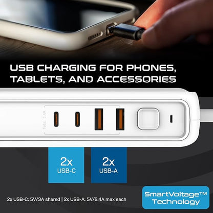 Ceptics 220v to 110v Converter for Travel, 2000W Voltage Converter US to Europe with 3 AC outlets, 4 USB Ports (2X USB-C) and 6 SWadAPt attachments