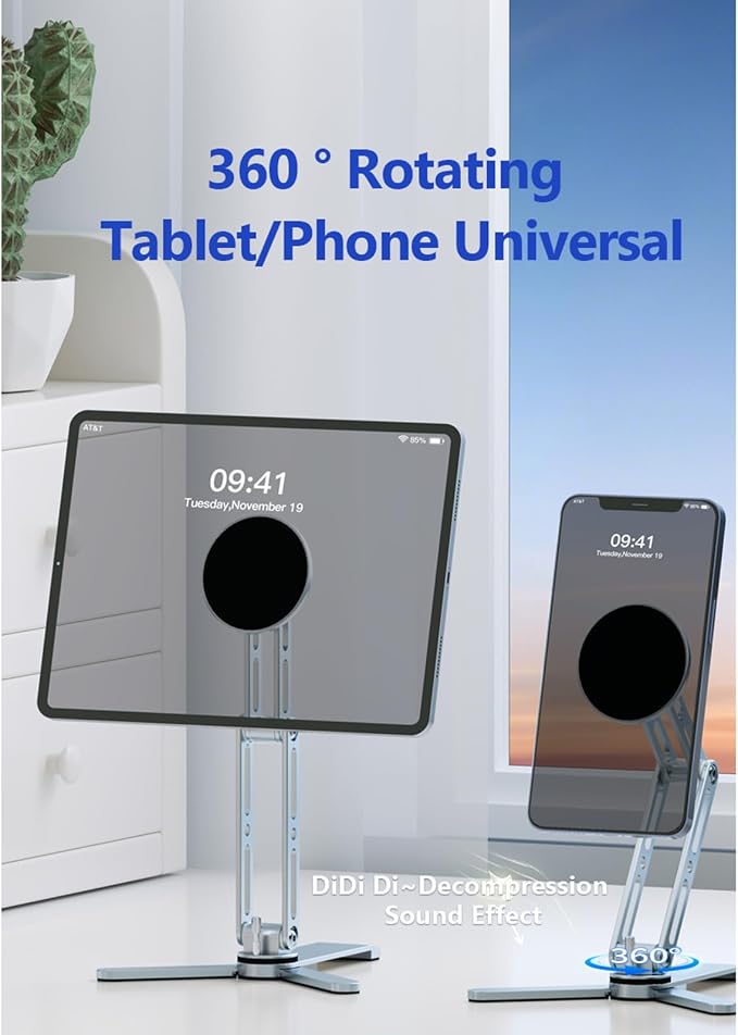 Magnetic Tripod for iPhone 16/15/14/13/12 Series & iPads,Aluminium Mini Magsafes Tripod for iPhone & Magsafes,360° Adjustable Triple Fold Design Magnetic Phone Stand