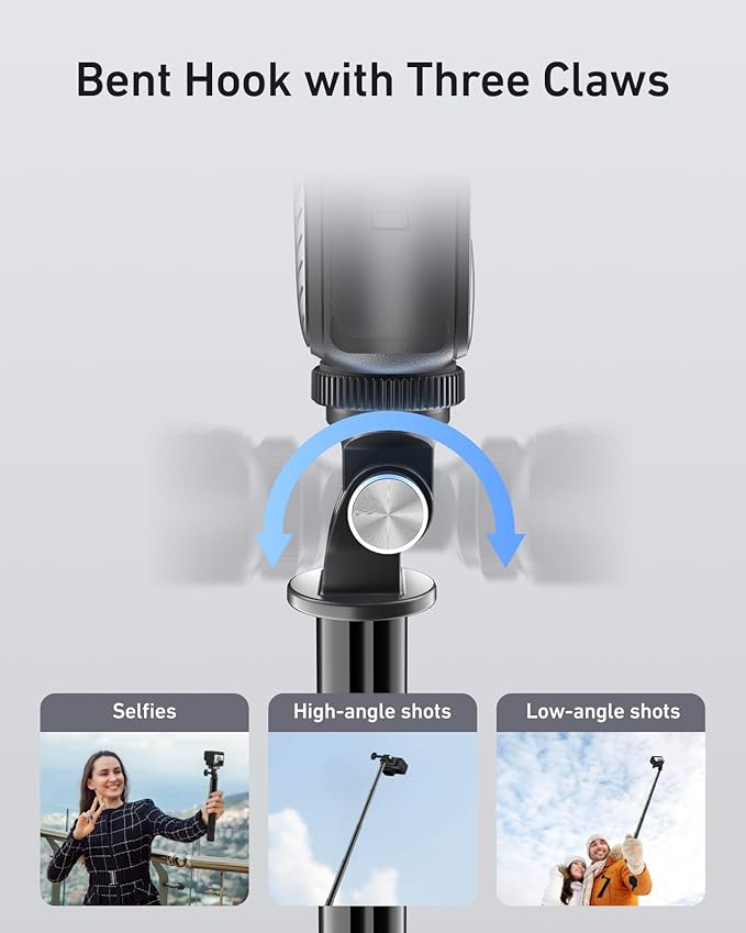 TELESIN 35" Extension Selfie Stick for GoPro, Portable Vlog Selfie Stick Handle Monopod Pole for GoPro Hero 13 12 11 10/Insta360/DJI Osmo 360 Action 6 5 4 Pocket/AKASO Travel Action Camera Accessories