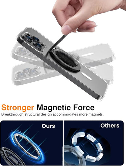 Airloop Pro for MagSafe Phone Grip Stand with Finger Strap - [Upgrade Secure Hinge] 360° Rotation Removable Magnetic Ring Holder Kickstand Loop for iPhone 17, 16, 15, 14, 13, 12 Series
