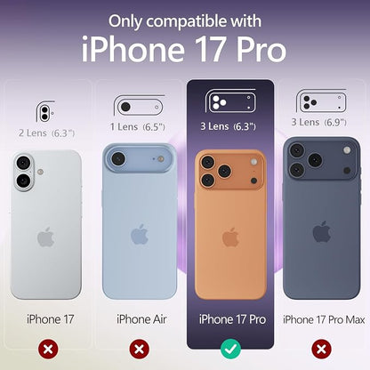 FireNova Magnetic for iPhone 17 Pro Case, Compatible with MagSafe, [Integrated Silicone Camera Control Button] [Camera Protection] Anti-Scratch Microfiber Lining Phone Case, 6.3", Light Purple