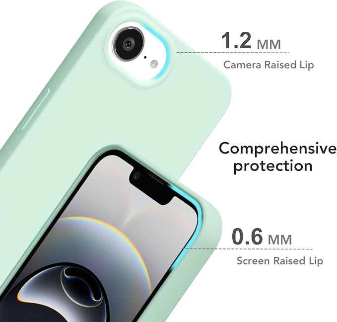 for iPhone 17e 16e Case Silicone Compatible with Magsafe Case, Ultra Slim Thin Magnetic Phone Cases Mag Safe, Cute Soft Rubber Gel TPU Matte Plain Wireless Charging Cover for Women, Mint Green