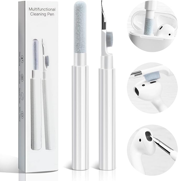 Cleaner Kit for Airpods 4 Pro 1 2 3 Multi-Function Cleaning Pen with Soft Brush Flocking Sponge Cleaning Tools for Bluetooth Earphones Case iPhone Speaker Electronics