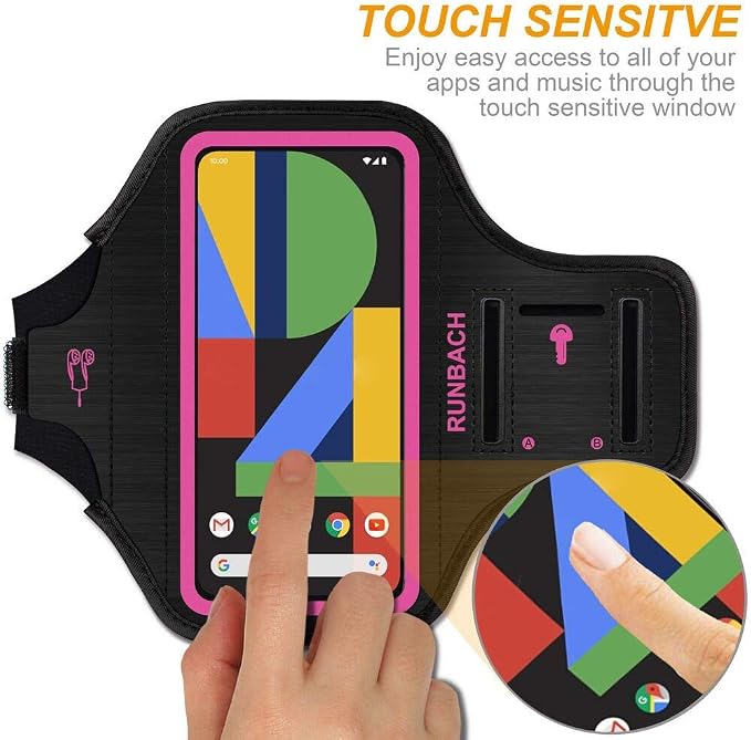 Running Armband for Google Pixel 8/7/6/6 Pro/5a/4XL/3a XL/3 XL, Running Exercise Case with Card Slot for Pixel(Pink)