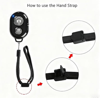Cellphone Remote Shutter for Smartphones and Tablets, AOQIYUE Wireless Camera Remote Control Compatible with iPhone/Android Cellphone Wrist Strap Included (Black-Pink-Purple)