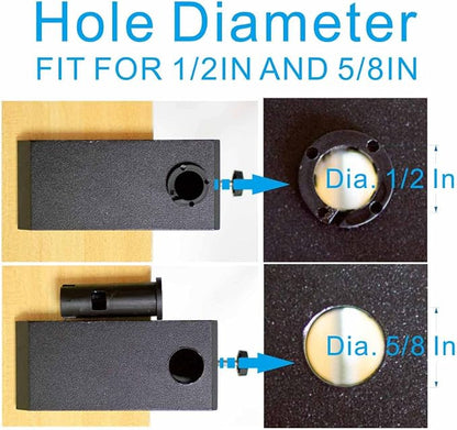 Replacement Heavy Duty C Clamp for 1/2” and 5/8” Hole Base Magnifying Lamp,Desk Lamp,Swing Arm Lamp,Phone I pad Mount,Tablet Mic Holder,Table Mount Clamp for Microphone Stand Mic Boom Arm (G2 BLACK)