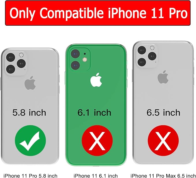 Battery Case for iPhone 11 Pro, Upgraded 10000mAh Battery Pack Rechargeable Charger Case with Carplay Wireless Charging Compatible with iPhone 11 Pro (5.8 inch) External Charging Clip(Black)