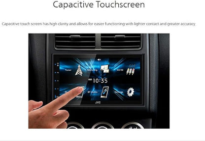 JVC KW-M150BT Bluetooth Car Stereo Receiver with USB Port – 6.75" Touchscreen Display - AM/FM Radio - MP3 Player Double DIN – 13-Band EQ (Black)