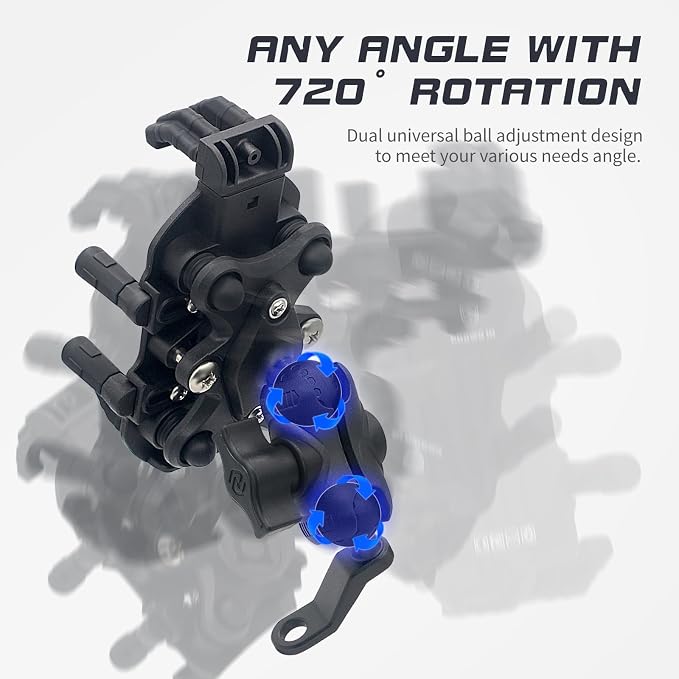Motorcycle Phone Mount with Vibration Dampener, [Ultra-Sturdy] Rearview Mirror Phone Holder for Motorcycle, Cellphone Clamp Compatible with iPhone, Samsung, Smartphones