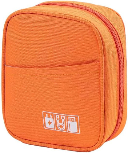 E-Tree Storage Pouch for Small Electronics and Accessories,Tech Bag,Electronic Organizer Case Compatible with MacBook Laptop Charger,Mouse,Cables,Hub,Power Bank,Earphone,Toiletries Cosmetics (Orange)