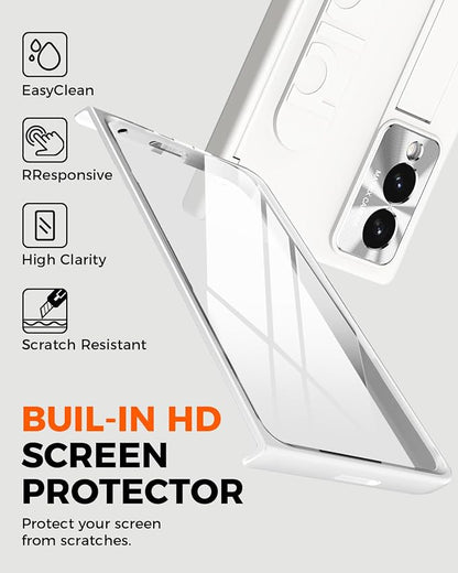 NINKI Wristband for Samsung Galaxy Z Fold 8 Case with with Screen Protector & Stand,Grip Cover for Samsung Z Fold 8 Phone Case with Strap,Galaxy Z Fold 8 Hinge Protection for Galaxy Fold 8 Cover White